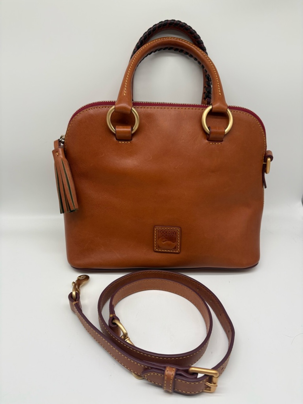 Dooney & Bourke Florentine Leather Dome Satchel in Color Natural - Picture 3 of 6
